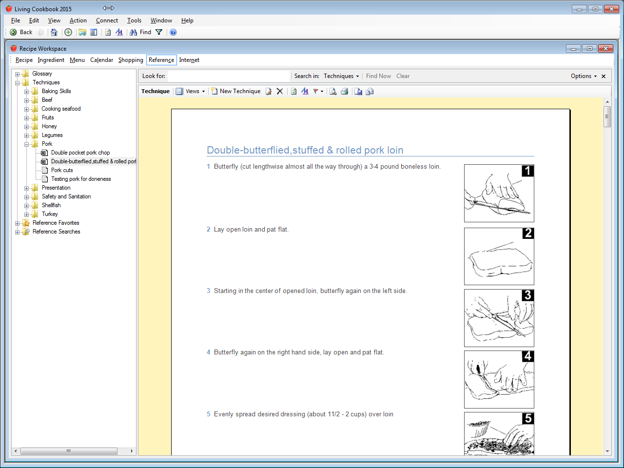 View a technique in print layout mode